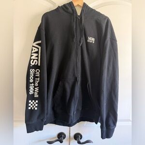 Vans Black Hoodie with White Logo Off the wall since 1966 on the arm